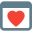 Favorite website with heart logotype under webpage template icon