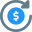 Money rotation and conversion of international currency icon