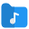 Music file stored on a folder for playback icon