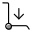 白い背景に分離された下矢印付きの外部荷物トロリー倉庫フレッシュ タル リビボ icon