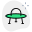 UFO spaceship with three legs support layout icon