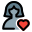 Favorite user profile picture with heart logotype icon