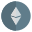 Ethereum digital cryptocurrency logo isolated on a white background icon