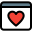 Favorite website with heart logotype under webpage template icon