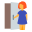 Woman Opening Door icon