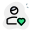 Favorite user profile picture with heart logotype icon