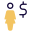 Salary transferred in dollar money tender layout icon