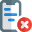 Delete content in a smartphone with crossed logotype icon