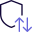 Protection of data transfer with uplink and downlink arrow icon