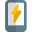 Mobile phone on charging state with lighting bolt logotype icon