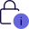 Locking info on a system isolated on a white background icon