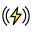Wireless power logotype with lightning bolt sign icon
