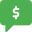 Instant online money transfer over messaging service icon