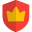 Crown in sheild shaped premium membership logotype icon