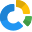 Doughnut Pie chart comparison with multiple sections layout icon