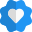 Heart shaped sticker label isolated on a white background icon