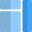 Right and top split bar design box icon