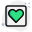 Heart shape in a square isolated on a white background icon