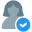 Check mark on a natural user for authentication and approval icon