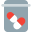 Field prescription drug capsule in a bottle icon