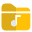 Collection of songs stored in a music folder label icon