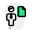 Businessman sharing a single file on an online server icon