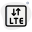 LTE mobile connectivity with up and down arrows for data transfer icon