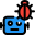 Bug in a robotic programming resolve with a patch isolated on a white background icon