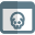 Online error with skull with destruction face icon