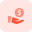 Donation of dollar money in a charity fund icon