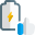 Battery life cycle with positive thumbs up feedback icon