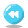 Rebobinar el botón redondo icon