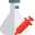 Flask for testing the blood serum isolated on a white background icon