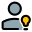 Classic user multiple ideas with lightning bulb logotype icon