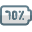 Seventy percent phone battery charging level layout icon