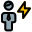 Businessman with a flash layout isolated on a white background icon