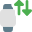 Internet cellular connectivity from smartwatch with arrows up and down icon