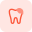 Tooth decay repair from a dentistry isolated on a white background icon