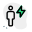 Employee with a flash layout isolated on a white background icon