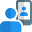 Business official call with client over a cell phone icon