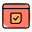 Internet browser with a reminder tickmark selection icon
