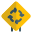 Roundabout of an inner intersection traffic sign board icon