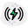 Wireless power logotype with lightning bolt sign icon