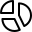 Exploded Pie chart comparison with multiple sections layout icon