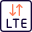 LTE mobile connectivity with up and down arrows for data transfer icon