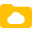 Folder on a cloud server with online content icon