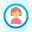Usuário mulher com círculo icon