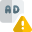 Invalid ads with warning message alert logotype icon