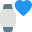 Favorite contact in smartwatch isolated on white backgsquare, icon
