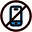 No cell phone allowed in a specific store line icon
